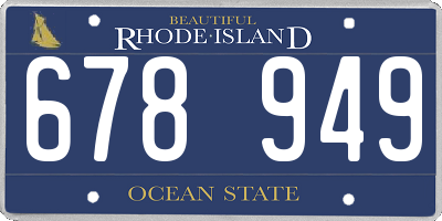 RI license plate 678949