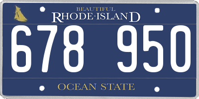 RI license plate 678950