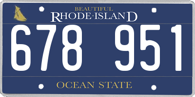 RI license plate 678951