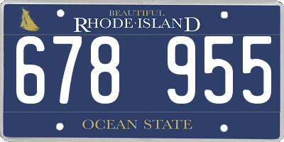 RI license plate 678955