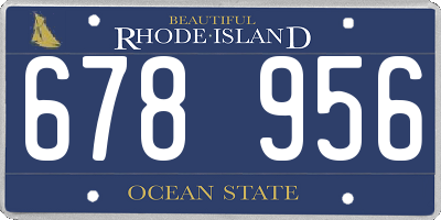 RI license plate 678956