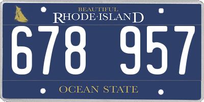 RI license plate 678957