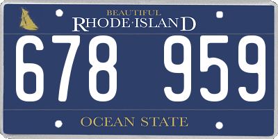 RI license plate 678959