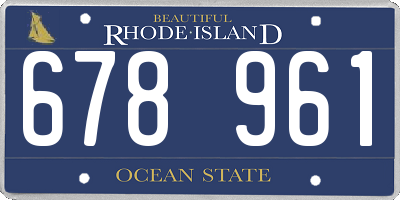 RI license plate 678961