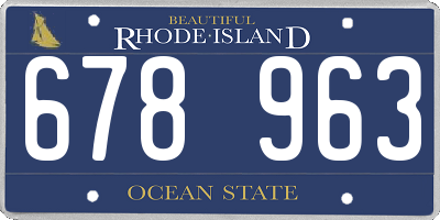 RI license plate 678963