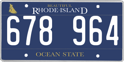 RI license plate 678964