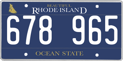 RI license plate 678965