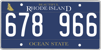RI license plate 678966
