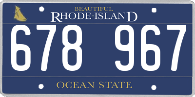 RI license plate 678967