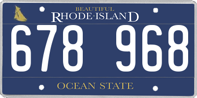 RI license plate 678968