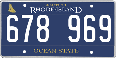 RI license plate 678969