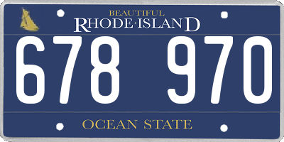 RI license plate 678970