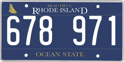 RI license plate 678971