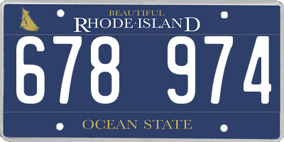 RI license plate 678974