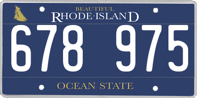 RI license plate 678975