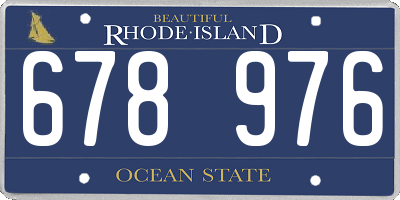 RI license plate 678976
