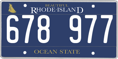RI license plate 678977