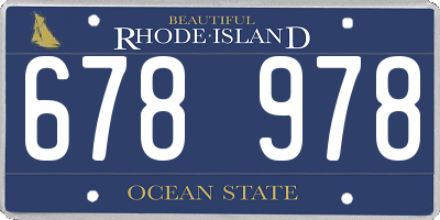 RI license plate 678978