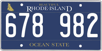 RI license plate 678982