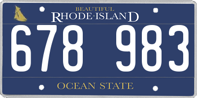 RI license plate 678983