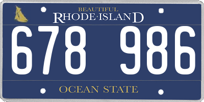 RI license plate 678986
