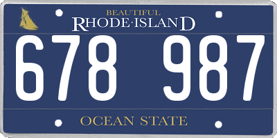 RI license plate 678987