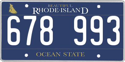 RI license plate 678993
