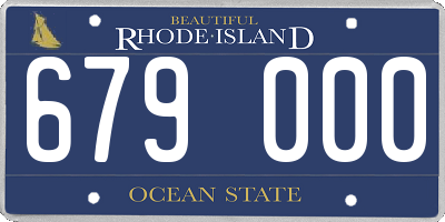RI license plate 679000