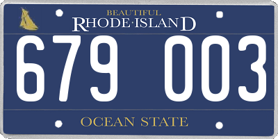 RI license plate 679003