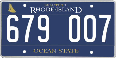 RI license plate 679007