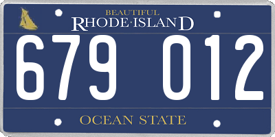RI license plate 679012