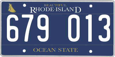 RI license plate 679013
