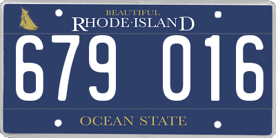 RI license plate 679016