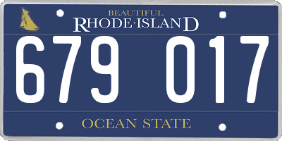 RI license plate 679017