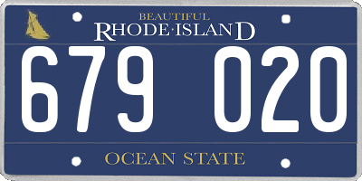 RI license plate 679020