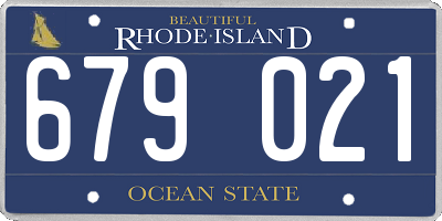 RI license plate 679021