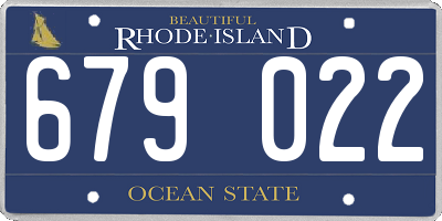RI license plate 679022