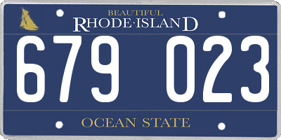 RI license plate 679023