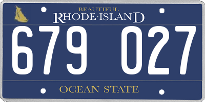 RI license plate 679027