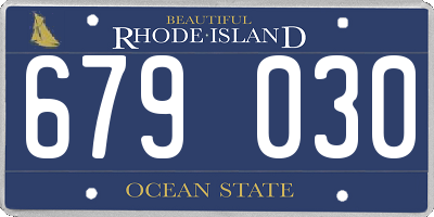 RI license plate 679030