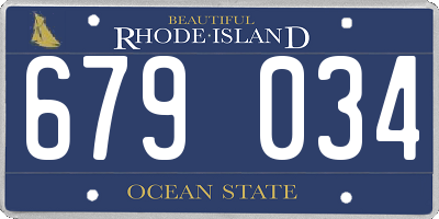 RI license plate 679034