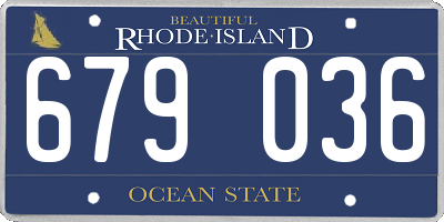 RI license plate 679036