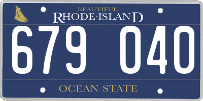 RI license plate 679040