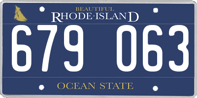 RI license plate 679063