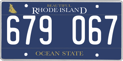 RI license plate 679067