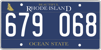 RI license plate 679068