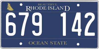 RI license plate 679142