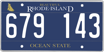 RI license plate 679143