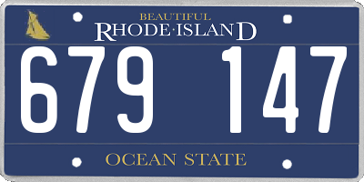 RI license plate 679147