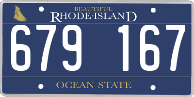 RI license plate 679167